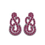 Pave Clef Ruby Earrings (1.06 CTW) Side View