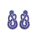Pave Clef Blue Sapphire Earrings (1.06 CTW) Side View