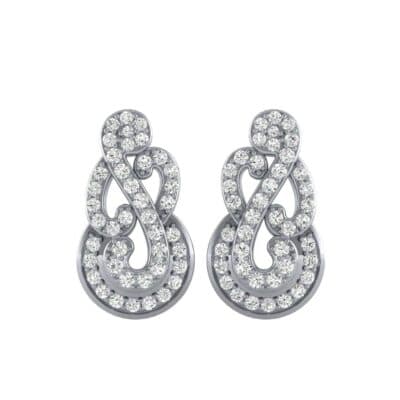 Pave Clef Diamond Earrings (0.76 CTW) Side View