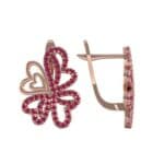 Clover Hearts Ruby Earrings (1.53 CTW) Top Dynamic View
