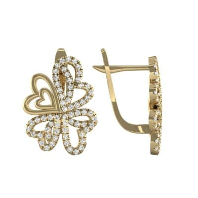 Clover Hearts Diamond Earrings (1.02 CTW) Top Dynamic View