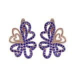 Clover Hearts Blue Sapphire Earrings (1.53 CTW) Side View