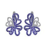 Clover Hearts Blue Sapphire Earrings (1.53 CTW) Side View