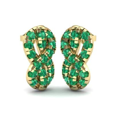 Infinity Knot Emerald Earrings (3.27 CTW) Perspective View
