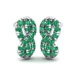 Infinity Knot Emerald Earrings (3.27 CTW) Perspective View