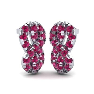 Infinity Knot Ruby Earrings (3.27 CTW) Perspective View