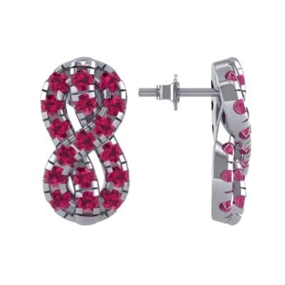 Infinity Knot Ruby Earrings (3.27 CTW) Top Dynamic View