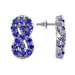 Infinity Knot Blue Sapphire Earrings (3.27 CTW) Top Dynamic View