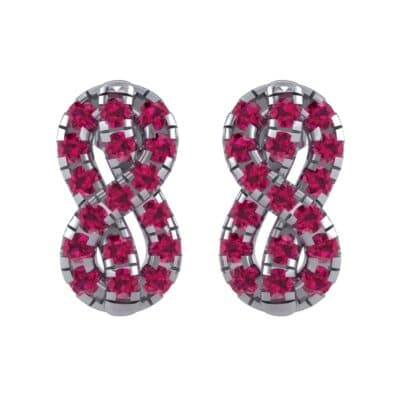 Infinity Knot Ruby Earrings (3.27 CTW) Side View