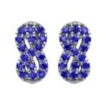 Infinity Knot Blue Sapphire Earrings (3.27 CTW) Side View