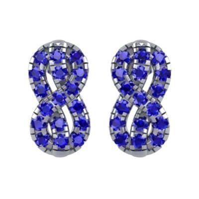 Infinity Knot Blue Sapphire Earrings (3.27 CTW) Side View