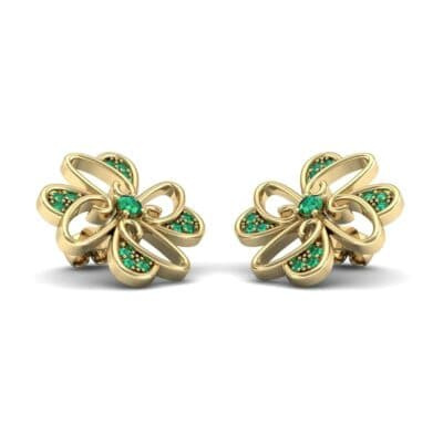 Dancing Flower Emerald Earrings (0.53 CTW) Perspective View