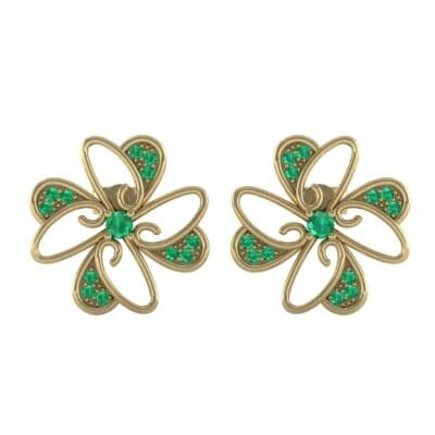 Dancing Flower Emerald Earrings (0.53 CTW) Side View