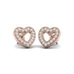 Pave Heart Diamond Earrings (0.27 CTW) Perspective View