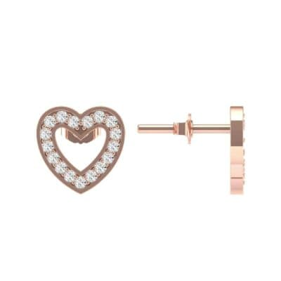 Pave Heart Diamond Earrings (0.27 CTW) Top Dynamic View