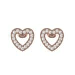 Pave Heart Diamond Earrings (0.27 CTW) Side View