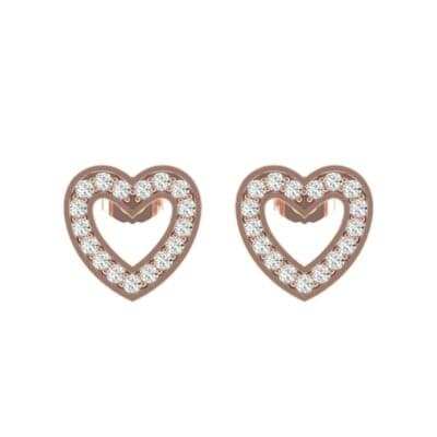Pave Heart Diamond Earrings (0.27 CTW) Side View