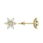 Flower Diamond Cluster Earrings (0.42 CTW) Top Dynamic View