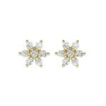 Flower Diamond Cluster Earrings (0.42 CTW) Side View