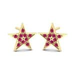 Pave Star Ruby Earrings (0.24 CTW) Perspective View