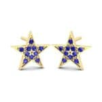 Pave Star Blue Sapphire Earrings (0.24 CTW) Perspective View