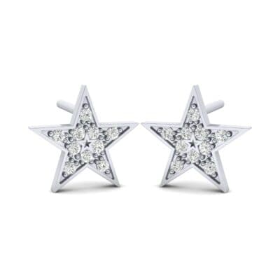 Pave Star Diamond Earrings (0.16 CTW) Perspective View