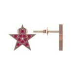 Pave Star Ruby Earrings (0.24 CTW) Top Dynamic View