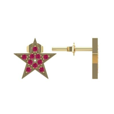 Pave Star Ruby Earrings (0.24 CTW) Top Dynamic View