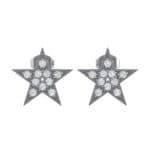 Pave Star Diamond Earrings (0.16 CTW) Side View