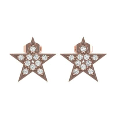 Pave Star Diamond Earrings (0.16 CTW) Side View