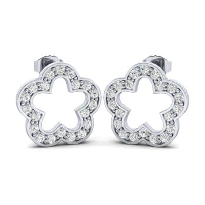 Pave Flora Diamond Earrings (0.32 CTW) Perspective View