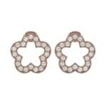 Pave Flora Diamond Earrings (0.32 CTW) Side View