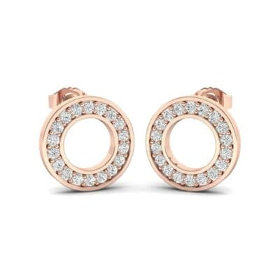Pave Circle Diamond Earrings (0.13 CTW) Perspective View