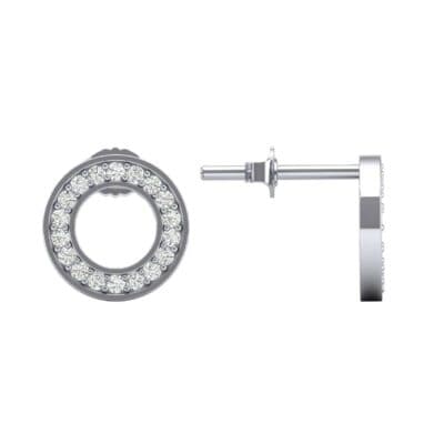 Pave Circle Diamond Earrings (0.13 CTW) Top Dynamic View