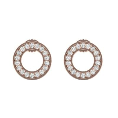 Pave Circle Diamond Earrings (0.13 CTW) Side View