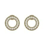 Pave Circle Diamond Earrings (0.13 CTW) Side View