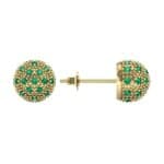 Pave Ball Emerald Earrings (0.7 CTW) Top Dynamic View