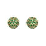Pave Ball Emerald Earrings (0.7 CTW) Side View