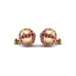 Royal Dome Ruby Earrings (0.82 CTW) Perspective View
