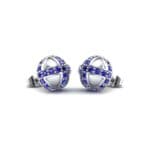 Royal Dome Blue Sapphire Earrings (0.82 CTW) Perspective View