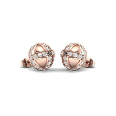 Royal Dome Diamond Earrings (0.64 CTW) Perspective View