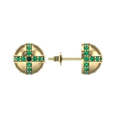 Royal Dome Emerald Earrings (0.82 CTW) Top Dynamic View