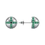 Royal Dome Emerald Earrings (0.82 CTW) Top Dynamic View