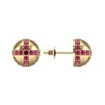Royal Dome Ruby Earrings (0.82 CTW) Top Dynamic View