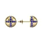 Royal Dome Blue Sapphire Earrings (0.82 CTW) Top Dynamic View
