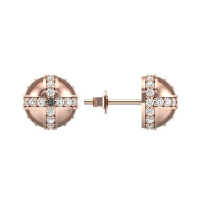 Royal Dome Diamond Earrings (0.64 CTW) Top Dynamic View