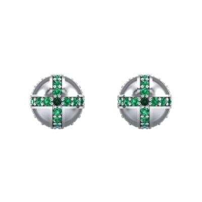 Royal Dome Emerald Earrings (0.82 CTW) Side View