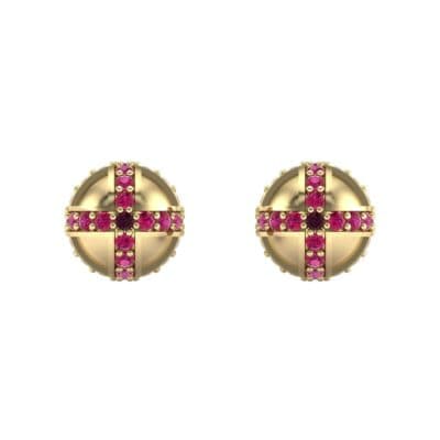 Royal Dome Ruby Earrings (0.82 CTW) Side View