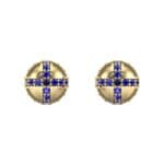 Royal Dome Blue Sapphire Earrings (0.82 CTW) Side View