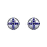 Royal Dome Blue Sapphire Earrings (0.82 CTW) Side View